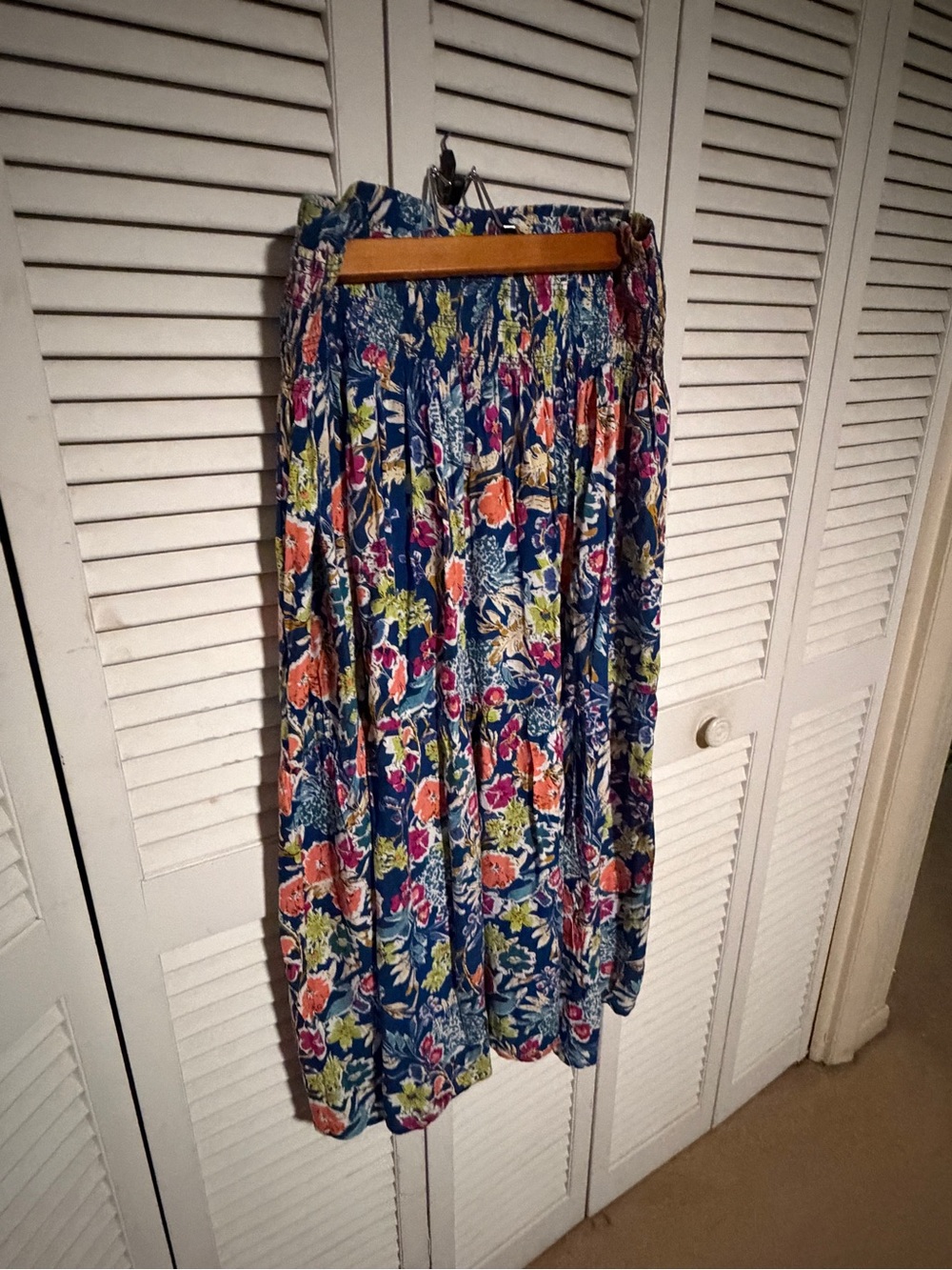 NATURAL LIFE Navy Floral Midi Skirt